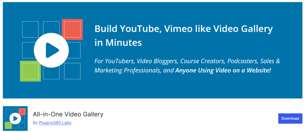 All-in-One Video Gallery, Video Gallery Plugin, Video Player Plugin